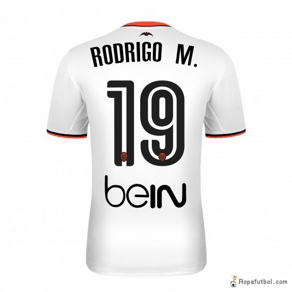 Camiseta Valencia Replica Primera Ropa Rodrigo 2016/17 Blanco